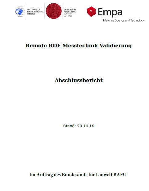 Studie Remote RDE Messtechnik Validierung
